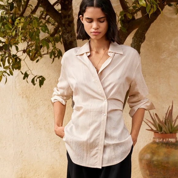 Mango stripped structured shirt, S/4 - Picture 1 of 7